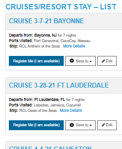 Cruise list