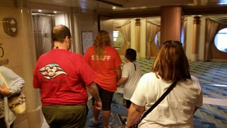 staff transition assist walking in hall