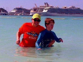 Staff with kid water