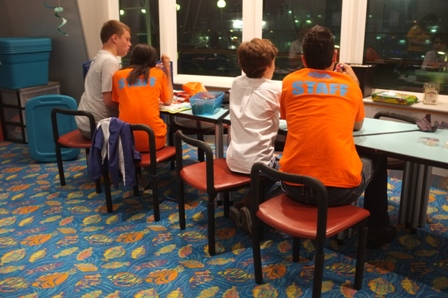 staff with kids at respite